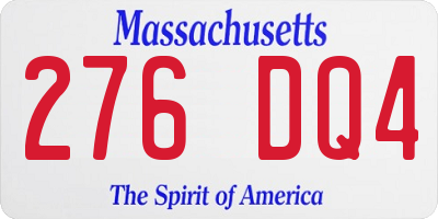 MA license plate 276DQ4