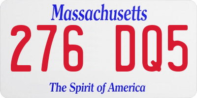 MA license plate 276DQ5
