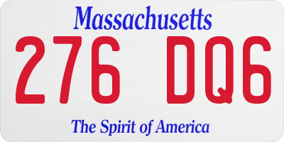 MA license plate 276DQ6