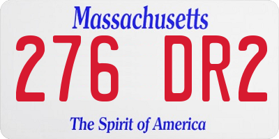 MA license plate 276DR2