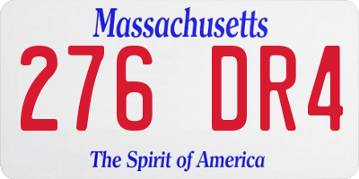 MA license plate 276DR4
