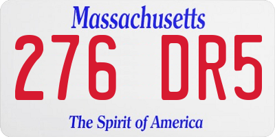 MA license plate 276DR5