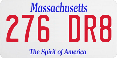 MA license plate 276DR8