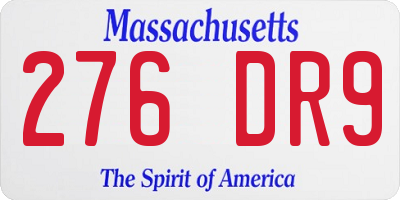 MA license plate 276DR9