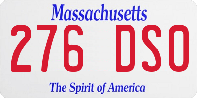 MA license plate 276DS0