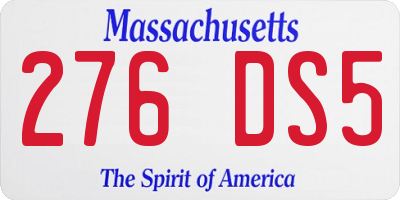 MA license plate 276DS5