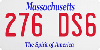 MA license plate 276DS6