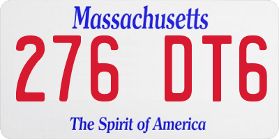 MA license plate 276DT6