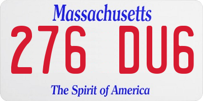 MA license plate 276DU6