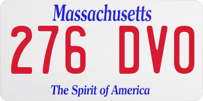 MA license plate 276DV0