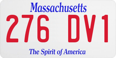MA license plate 276DV1