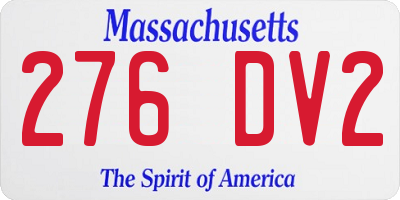 MA license plate 276DV2