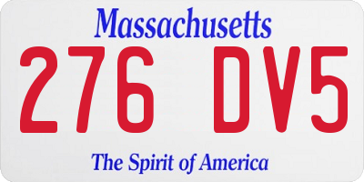 MA license plate 276DV5