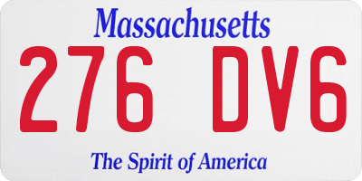 MA license plate 276DV6