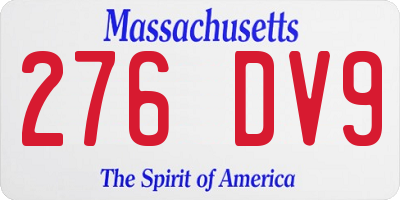 MA license plate 276DV9