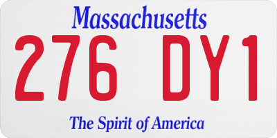 MA license plate 276DY1