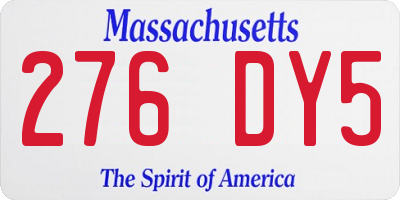 MA license plate 276DY5