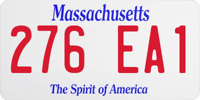 MA license plate 276EA1
