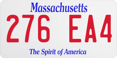 MA license plate 276EA4