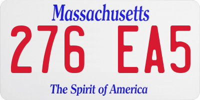 MA license plate 276EA5