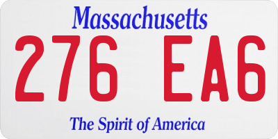 MA license plate 276EA6