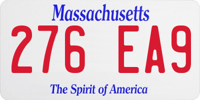 MA license plate 276EA9