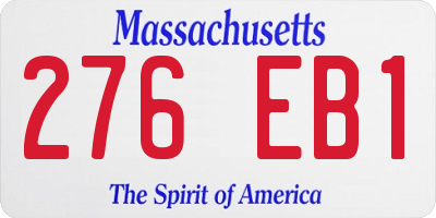 MA license plate 276EB1