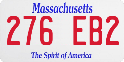 MA license plate 276EB2