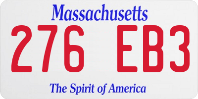 MA license plate 276EB3