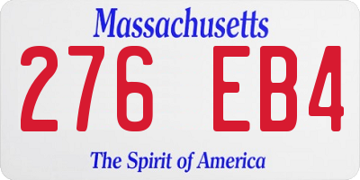 MA license plate 276EB4