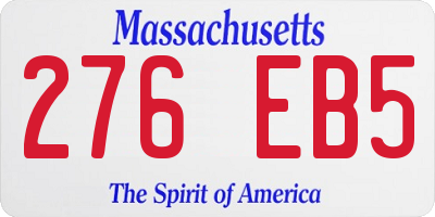 MA license plate 276EB5