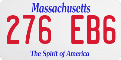 MA license plate 276EB6