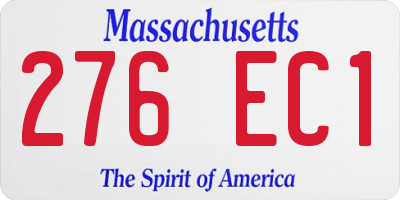 MA license plate 276EC1