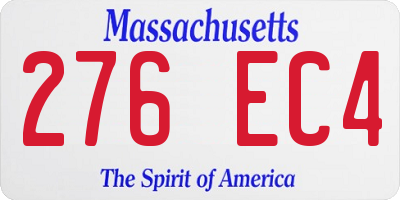 MA license plate 276EC4