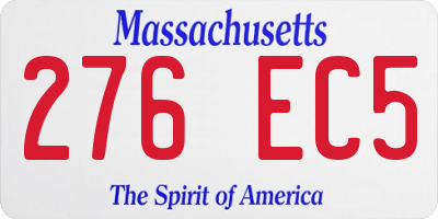 MA license plate 276EC5