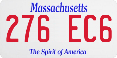 MA license plate 276EC6