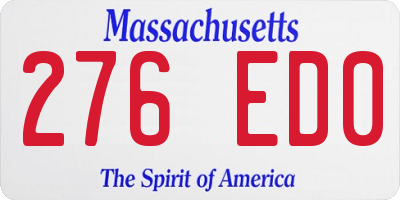 MA license plate 276ED0
