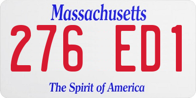 MA license plate 276ED1