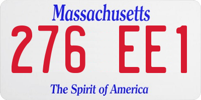 MA license plate 276EE1