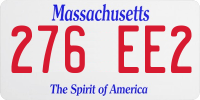 MA license plate 276EE2