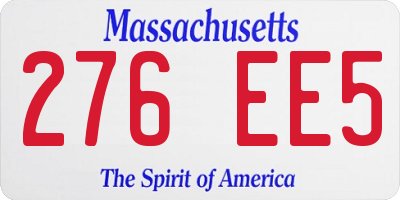 MA license plate 276EE5