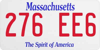 MA license plate 276EE6