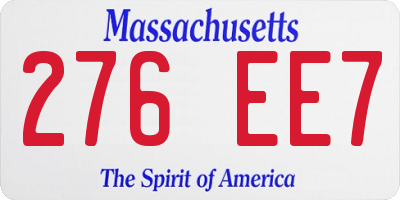 MA license plate 276EE7