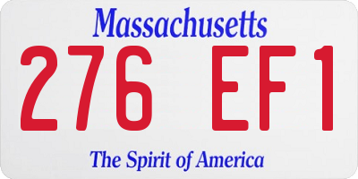 MA license plate 276EF1