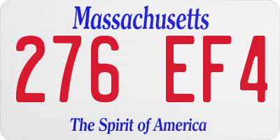 MA license plate 276EF4