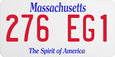 MA license plate 276EG1