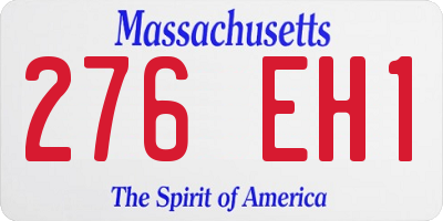 MA license plate 276EH1