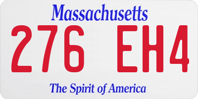 MA license plate 276EH4