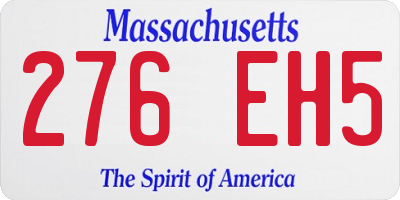 MA license plate 276EH5