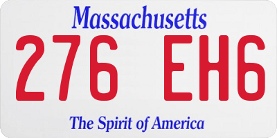 MA license plate 276EH6